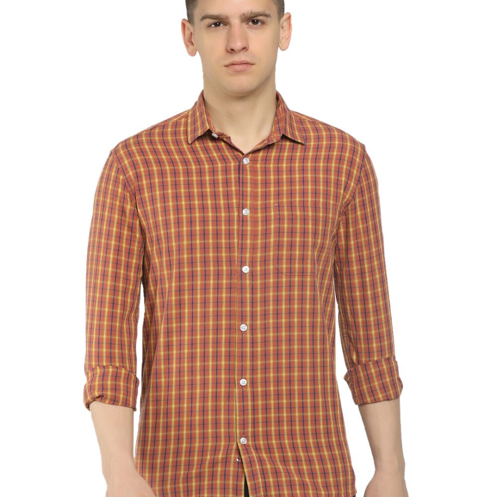 RUST NAVY YELLOW CHECKS