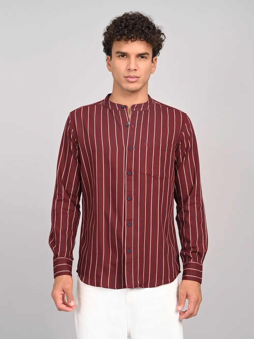 Maroon White Stripe