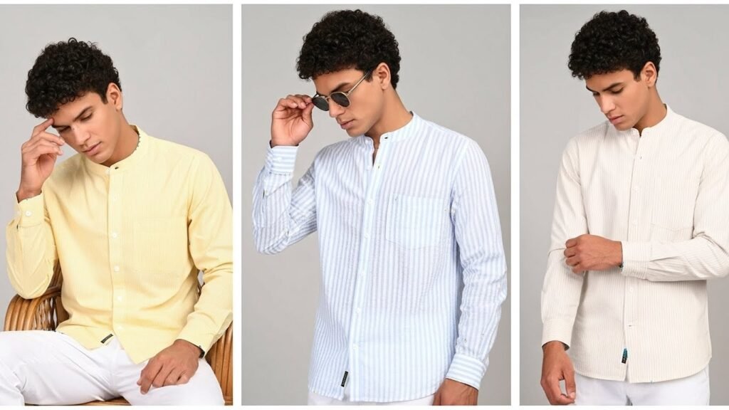 Men’s striped shirts displaying classic and modern stripe patterns for everyday fashion