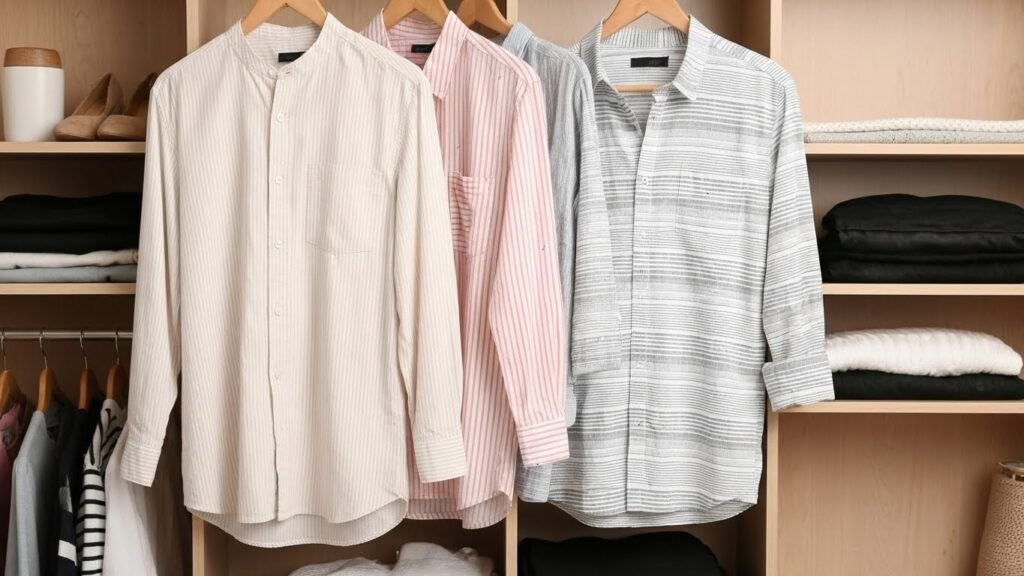 Striped Shirt Trends Elevate Everyday Outfits 4 Versatile striped shirts styled for minimalist, bold, and everyday wardrobes