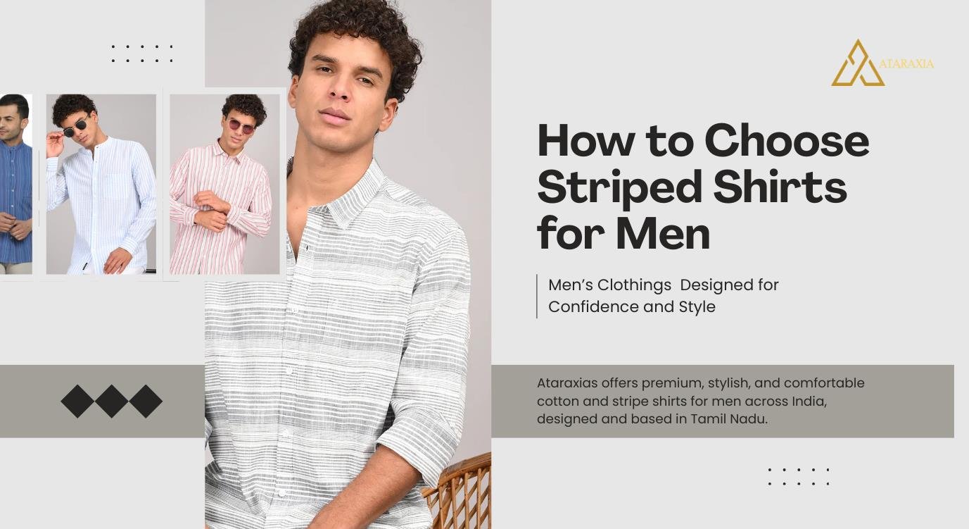 Stylish men’s striped shirt suitable for formal and casual occasions