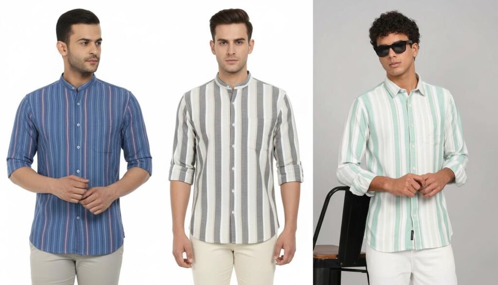 How to Choose Striped Shirts for Men 3 Choosing the right stripe width in Ataraxias men’s striped shirts