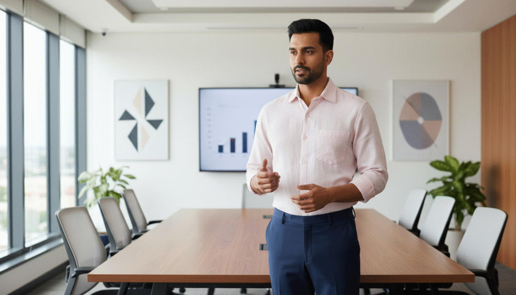 Best Linen Shirts for Office Wear in India 4 Elegant Ataraxias linen shirt for confident corporate professionals