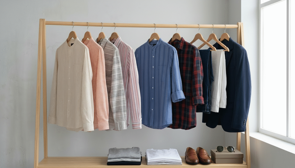 Premium striped shirt for men with comfortable fabric, perfect for Indian summer and versatile styling