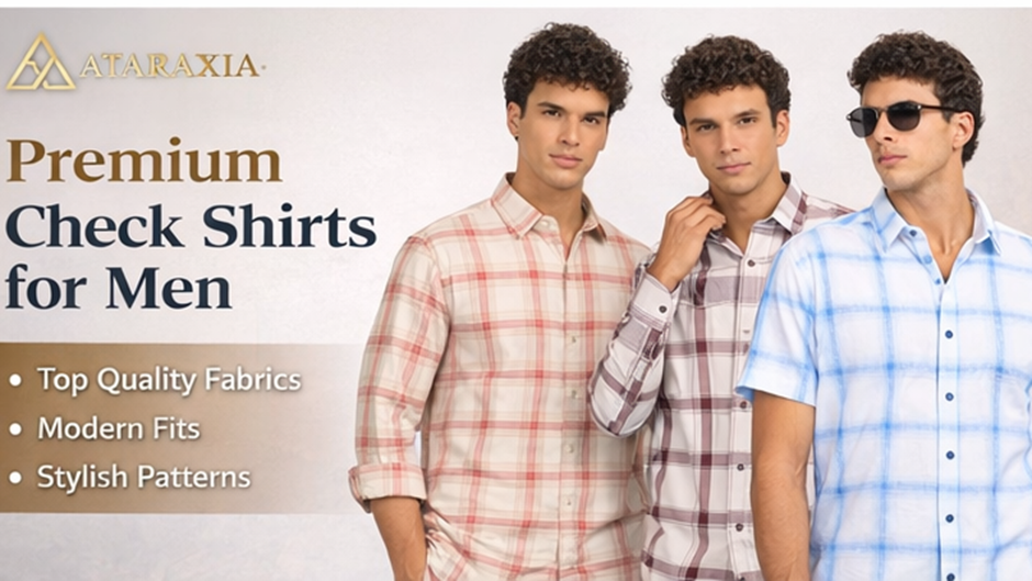 cotton checked shirt for men summer wear