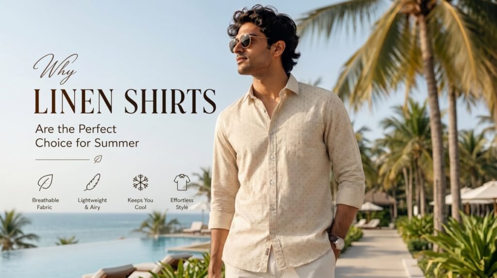 Breathable men’s linen shirt for stylish and comfortable summer wear