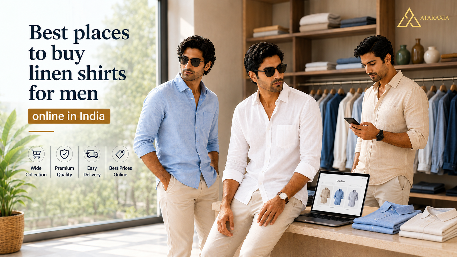 Men wearing premium linen shirts from top online stores in India