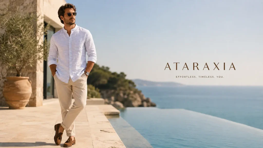 White linen shirt for men, a timeless and breathable summer wardrobe essential