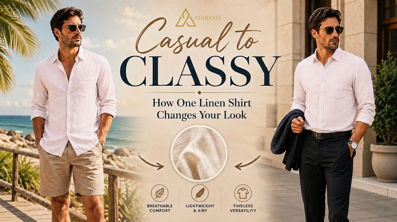 Premium linen shirt for men with timeless style