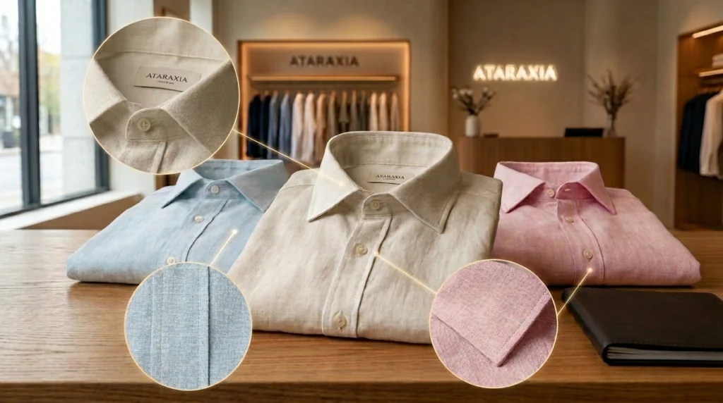 Premium linen shirt for men with tailored fit